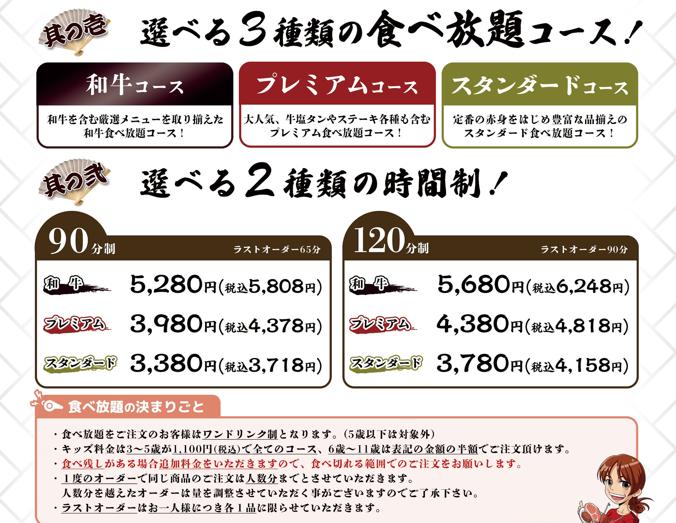 食べ放題メニュー